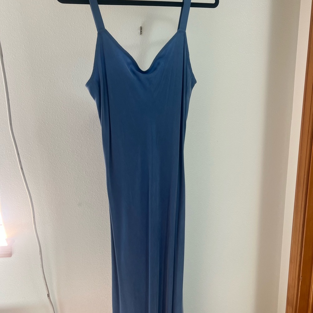 J. Crew Blue Midi Slip Dress